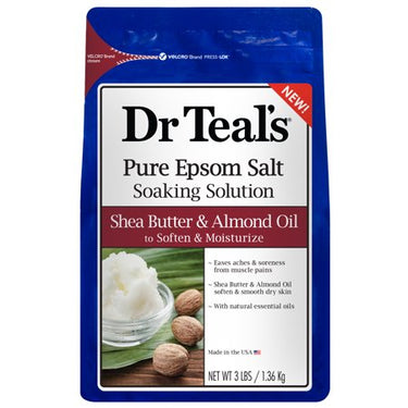 Dr Teals Pure Epsom Salt Soaking Solution Shea Butter and Almond Oil 3 lb - ANNS BEAUTY SUPPLY